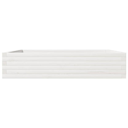 Jardinera De Madera Maciza De Pino Blanca 110x110x23 Cm_4