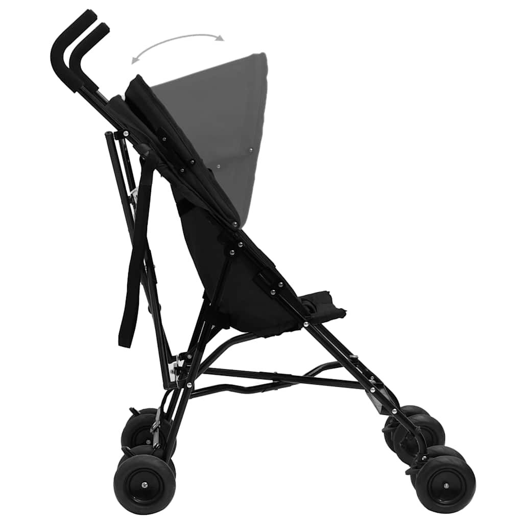 Vidaxl Silla De Paseo De Bebé Acero Antracita Y Negro_3