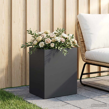 Macetero De Jardín Negro 40 X 30 X 50 Cm Acero Laminado En Frío_1