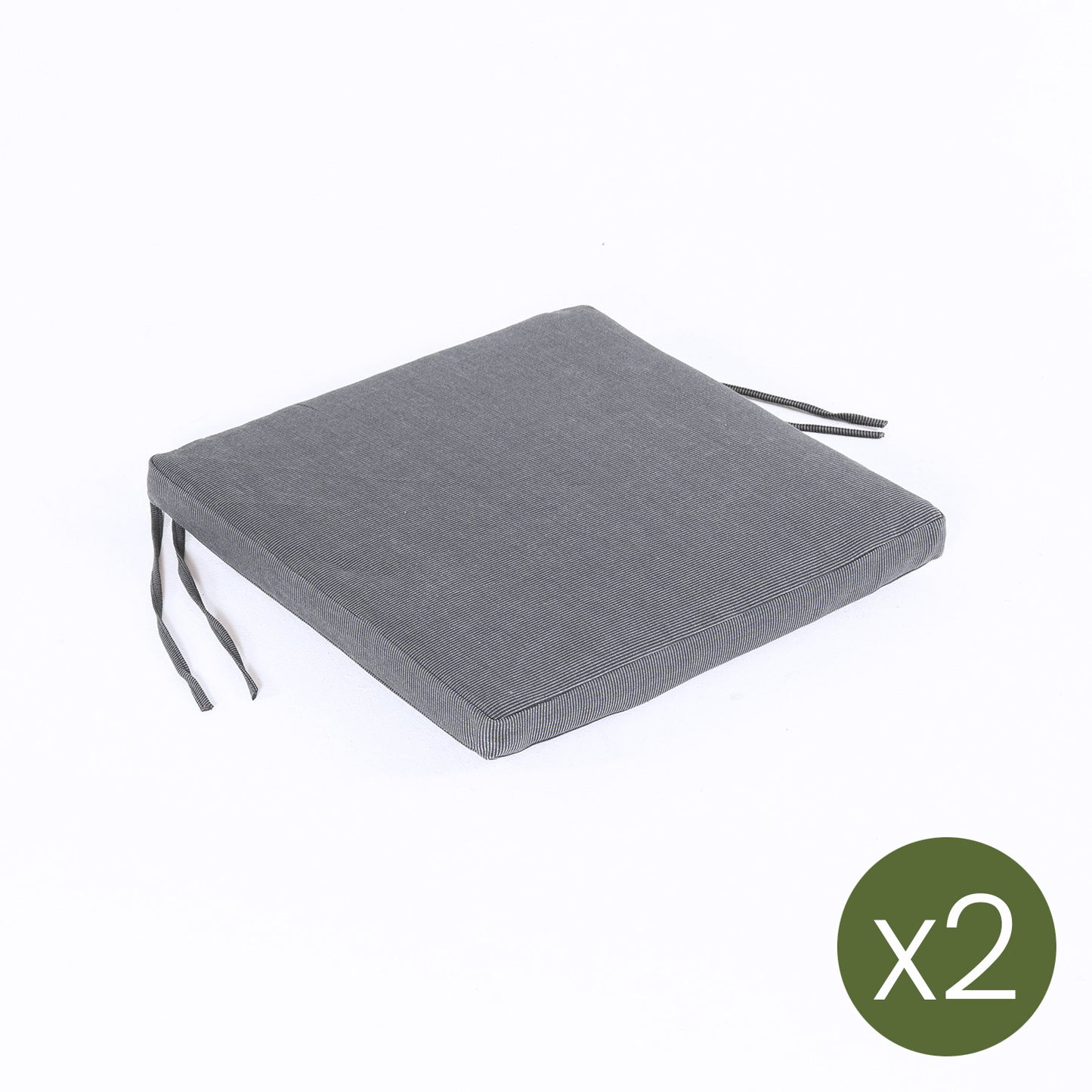Pack 2 Cojines Para Sillas Y Sillones De Jardín Color Lux Antracita, Tamaño 44x44x5 Cm, Repelente Al Agua, Desenfundable_2