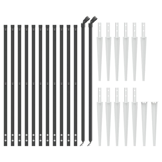 Cerca De Alambre Con Pinchos De Anclaje Gris Antracita 1x25 M / Vetonek_0