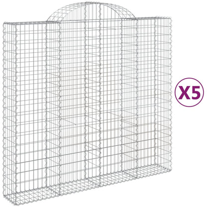 Cestas De Gaviones 5 Uds Forma De Arco Hierro 200x50x180/200 Cm_0