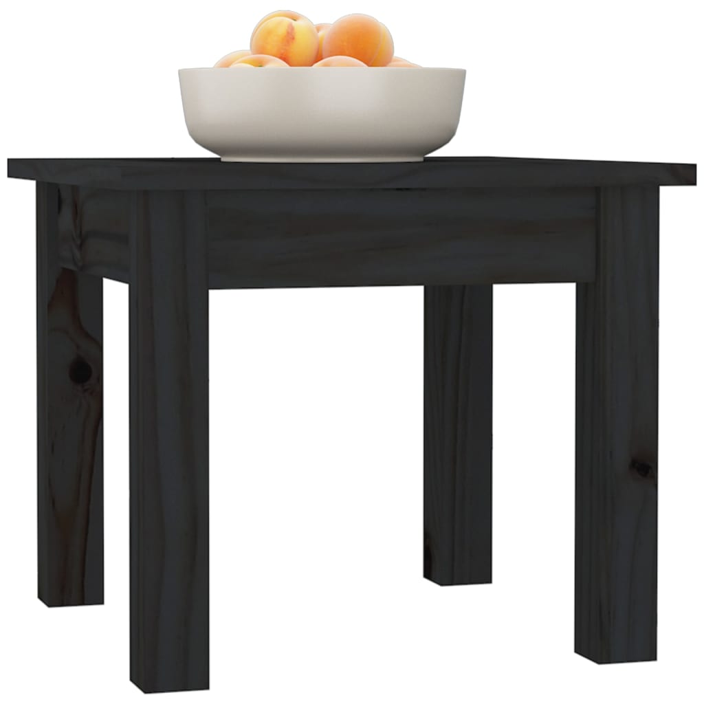 Mesa De Centro De Madera Maciza De Pino Negro 35x35x30 Cm_2