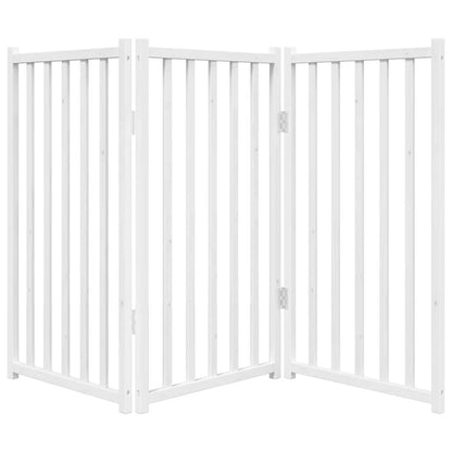 Vidaxl Puerta De Perros Plegable 3 Paneles Madera Abeto Blanco 150 Cm_3