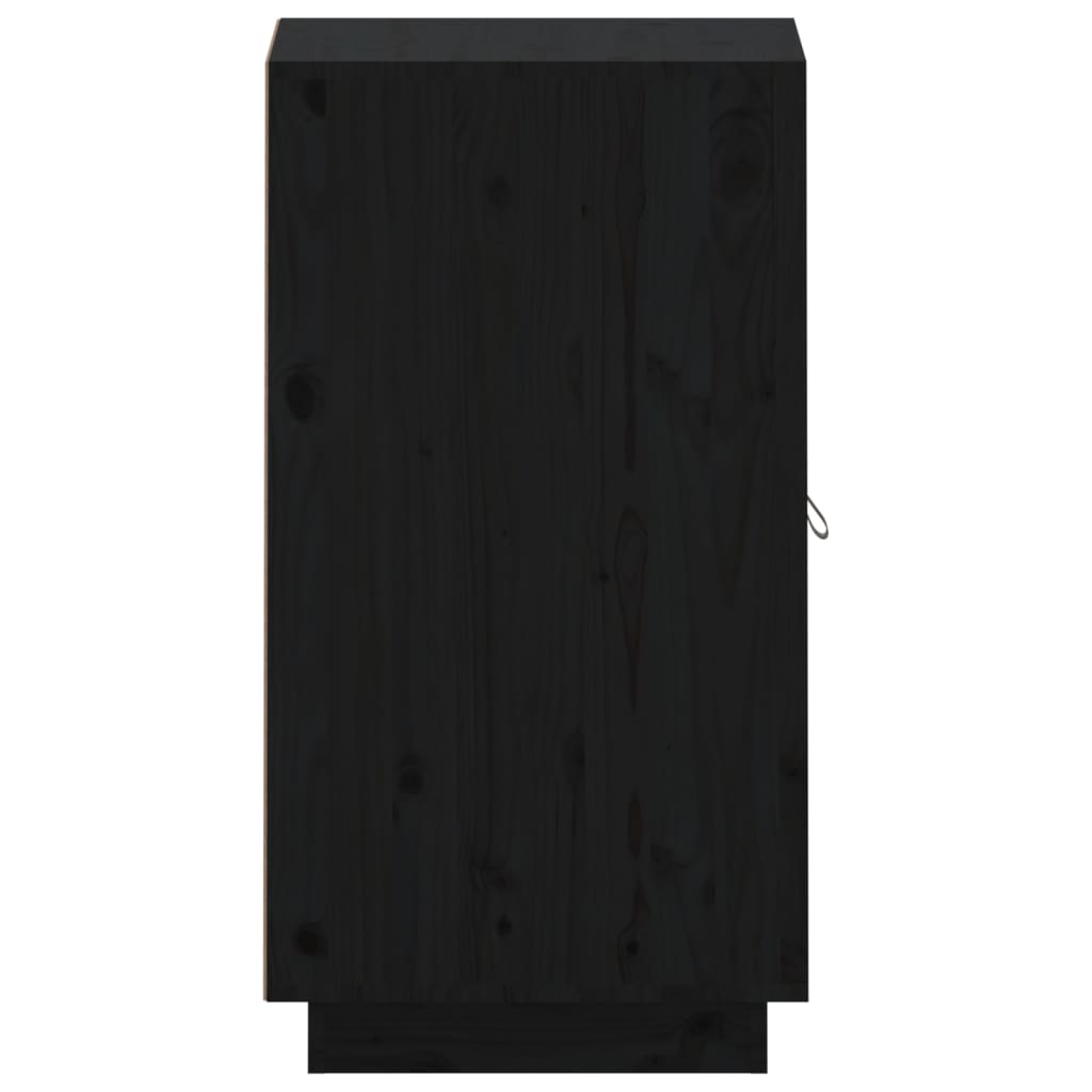 Aparador De Madera Maciza De Pino Negro 34x40x75 Cm / Vetonek_5
