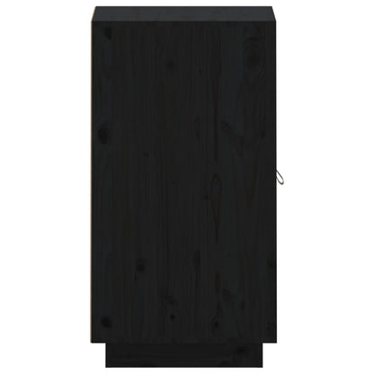 Aparador De Madera Maciza De Pino Negro 34x40x75 Cm / Vetonek_5