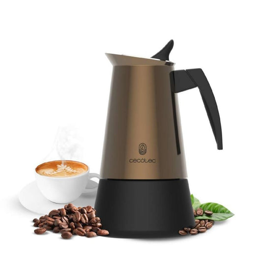 Cecotec Cafetera Italiana Piccolina 200 Gold. 100ml, 2 Tazas De Café, Acero Inoxidable, Apta Todas Superficies, Filtro P_0