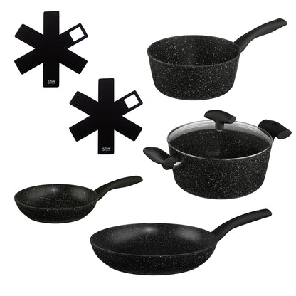 Batería De Cocina En Aluminio De Color Negro_0
