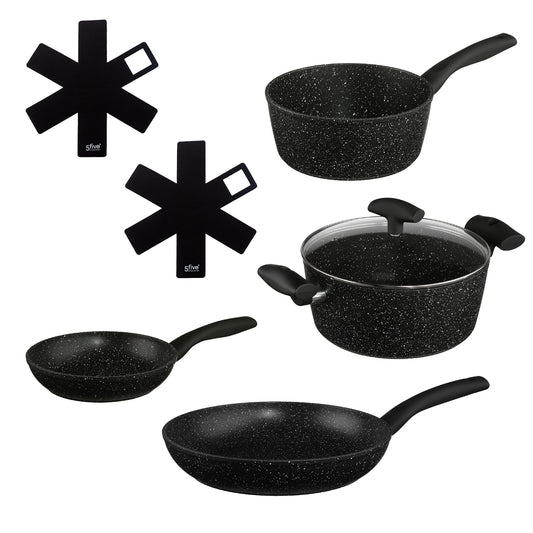 Batería De Cocina En Aluminio De Color Negro_0