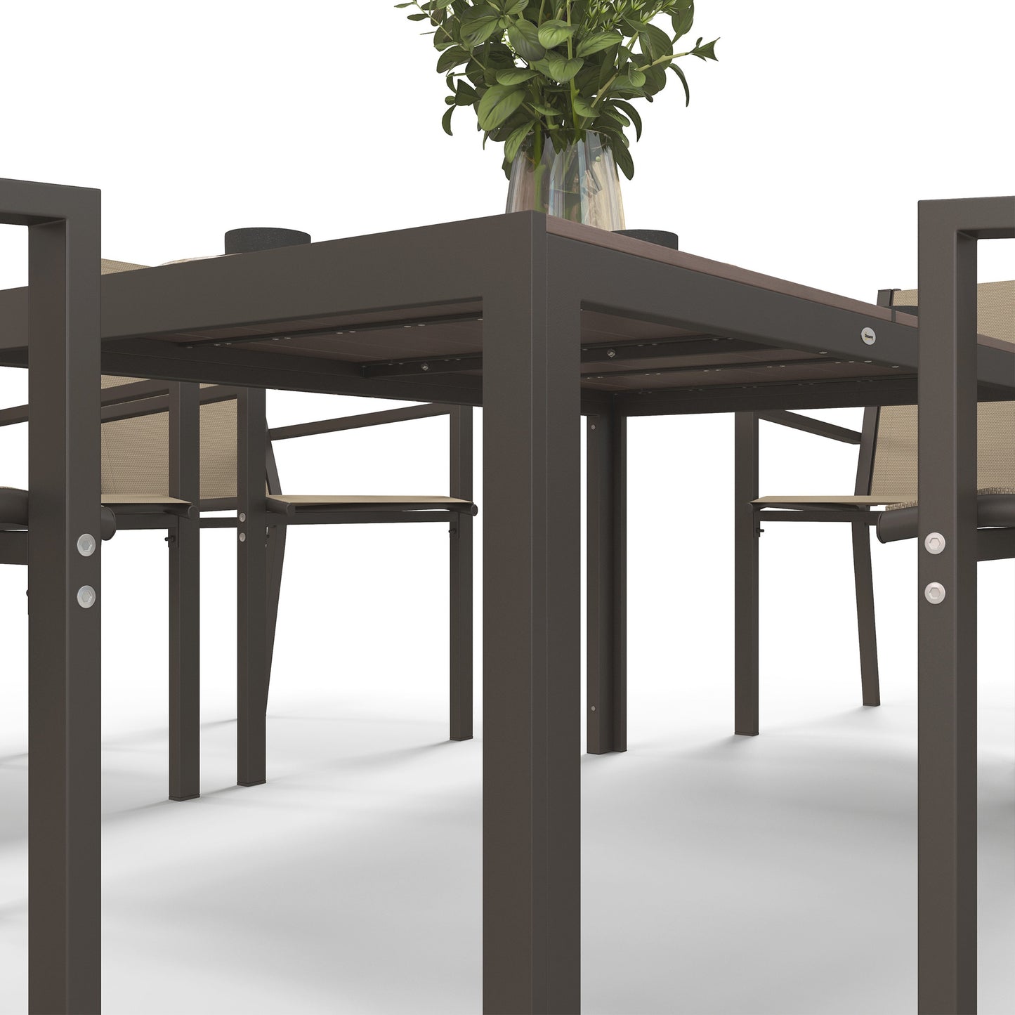 Outsunny Conjunto De Mesa Y Sillas Jardín De 7 Piezas_3
