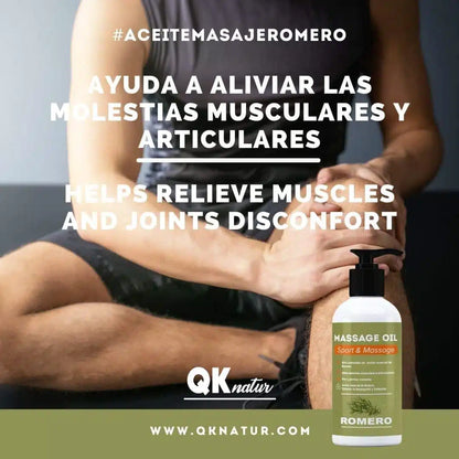 QKnatur - Aceite Para Masaje de Romero 250ml - Alto Contenido En Aceite Esencial De Romero Y Harpagofito_3
