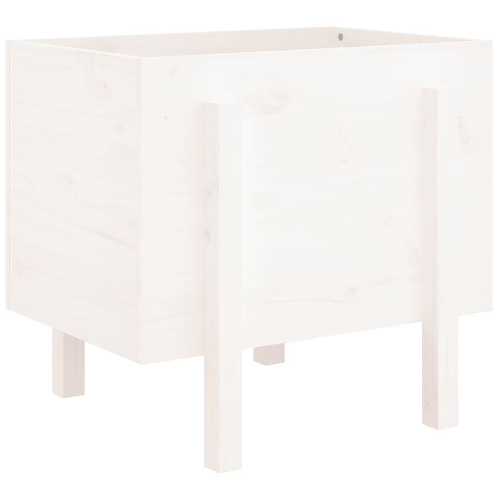 Jardinera De Madera Maciza De Pino Blanco 62x50x57 Cm_0