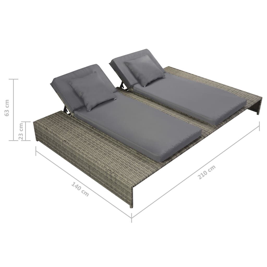 Vidaxl Set De Muebles De Jardín 5 Pzas Y Cojines Ratán Sintético Gris_2