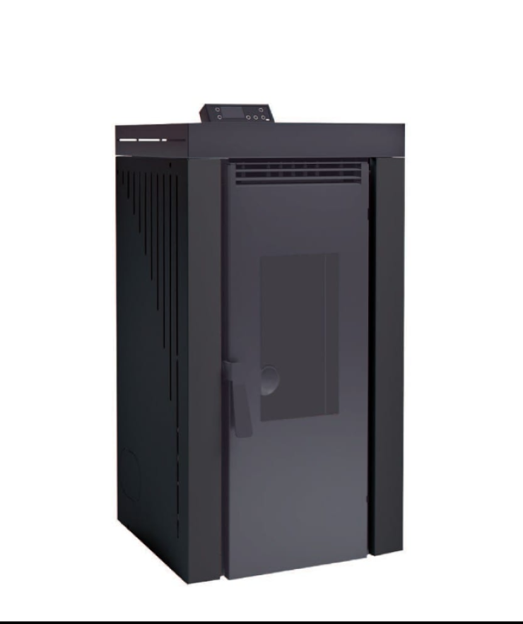 BRICOSOL Estufa de pellets aire frontal cristal serigrafiado FM Modelo BP-200 Negro_0