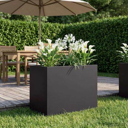 Macetero De Jardín Negro 60 X 40 X 50 Cm Acero Laminado En Frío_1