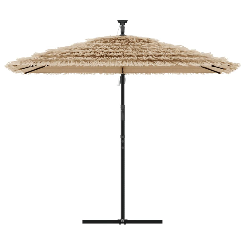 Vidaxl Sombrilla De Jardín Con Leds Poste Acero Marrón 269x269x235 Cm_3