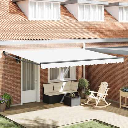 Toldo Retráctil Blanco 450 X 300 X 165 Cm Poliéster Y Metal_1