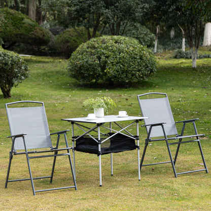 Outsunny Mesa De Camping Plegable Con Almacenaje De Malla Bolsa De Transporte_1