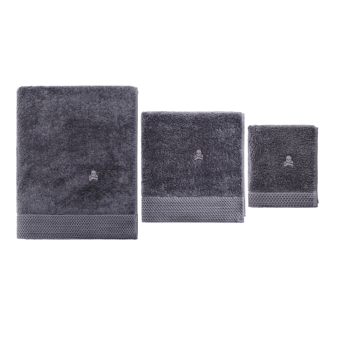 Juego De 3 Toallas Gris Oscuro (tocador 30x50cm, Manos 50x100cm Y Baño 90x150cm) Scalpers Home_0