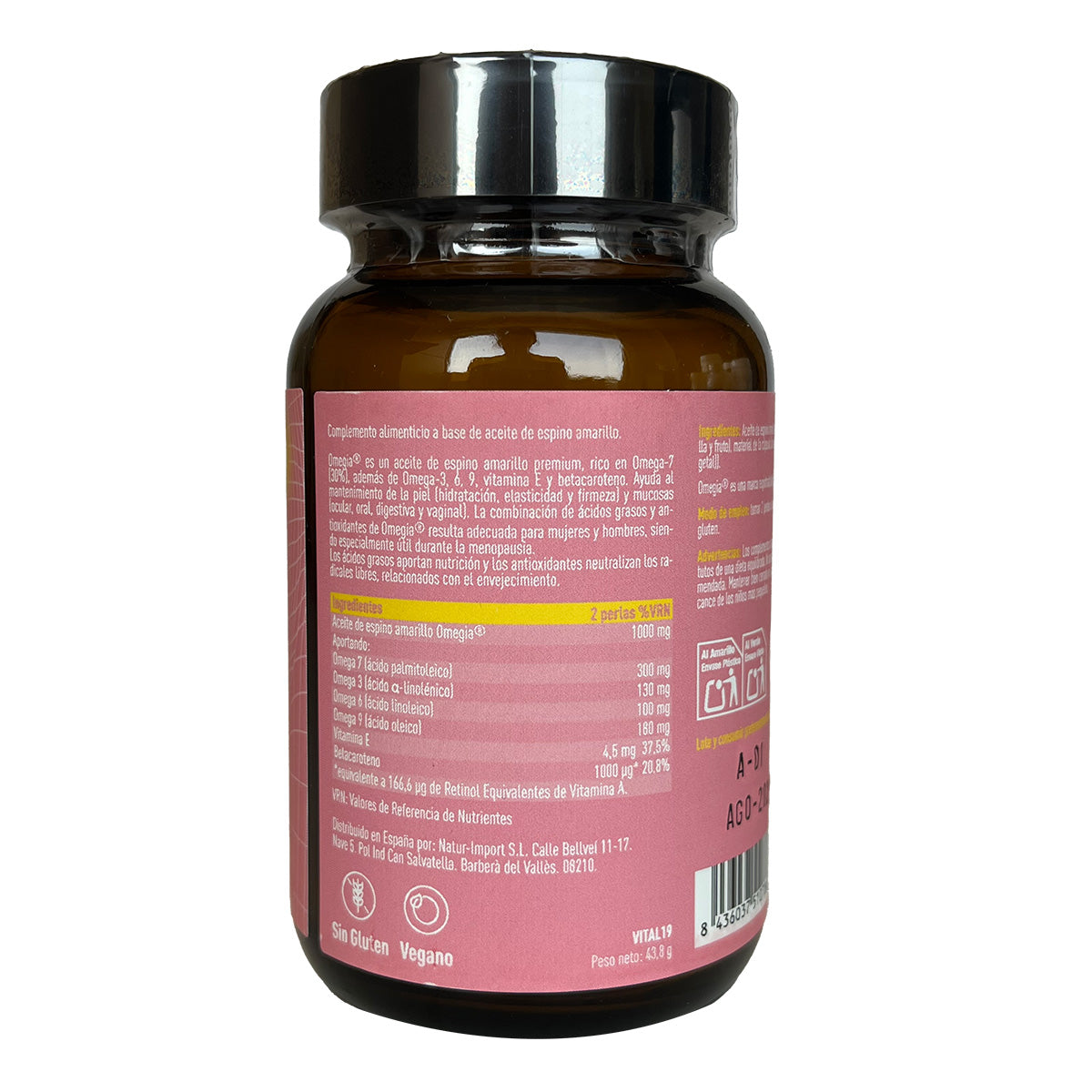 Omega 7 aceite de espino amarillo Omegia® Vitalart 60 perlas