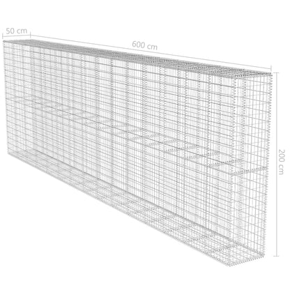 Muro De Gaviones Con Cubierta Acero Galvanizado 600x50x200 Cm / Vetonek_5