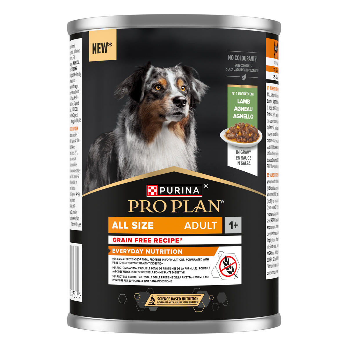 Comida húmeda perros adultos sin cereales cordero en salsa Pro Plan 400 g
