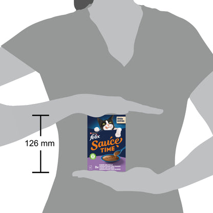 Sopa en salsa para gatos con pollo y salmón Felix 6 x 40 g