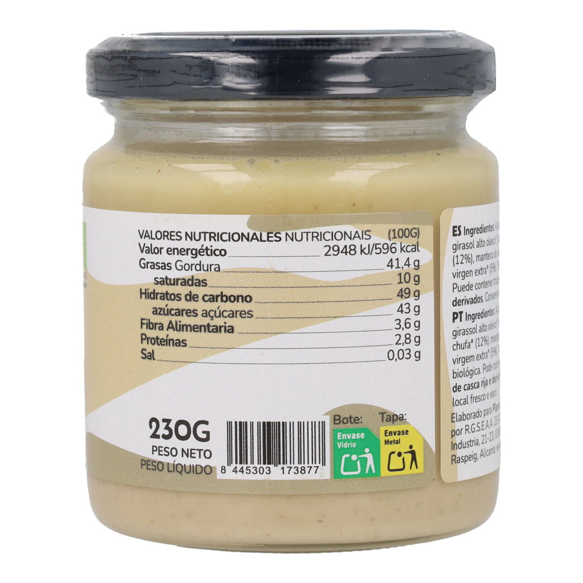 Crema de chocolate blanco vegano ECO Planeta Huerto 230 gr