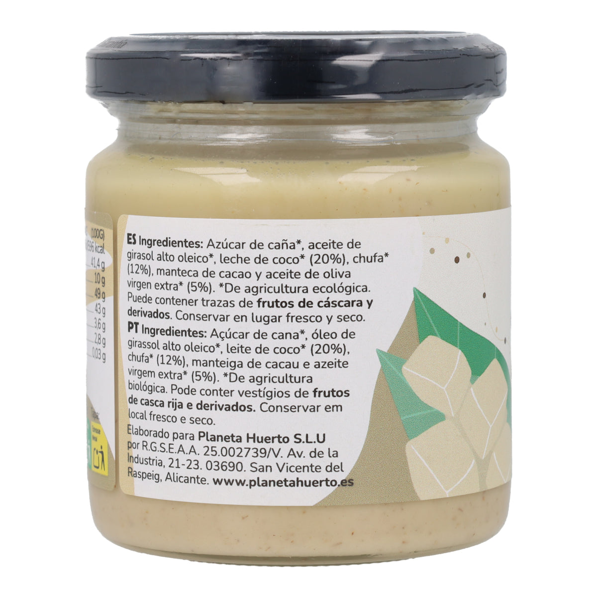Crema de chocolate blanco vegano ECO Planeta Huerto 230 gr