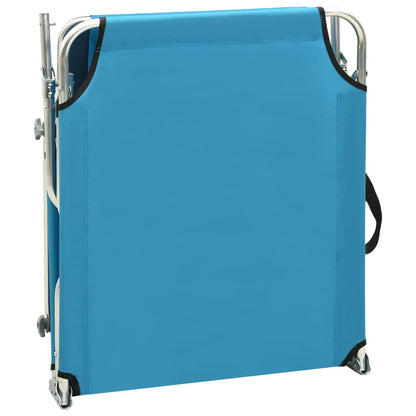 Tumbona Plegable Con Toldo Aluminio Azul_5