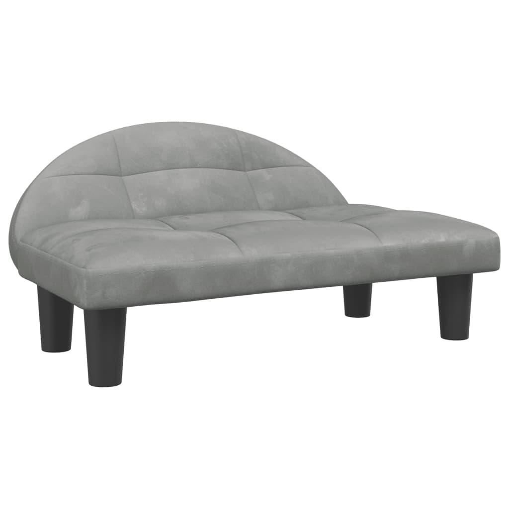 Cama Para Perros De Terciopelo Gris Claro 70x52x30 Cm / Vetonek_0