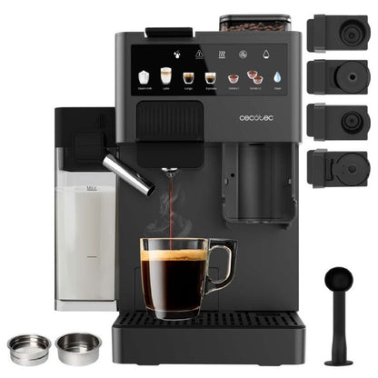Cecotec Cafetera De Cápsula Freestyle Grind & Latte. 1400w, 20bares, Multicápsulas, Café Grano 40g, Molinillo Cónico, 1._0
