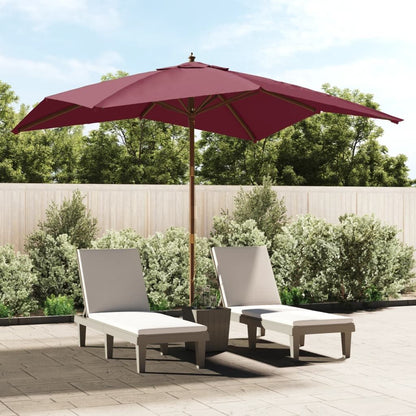 Vidaxl Sombrilla De Jardín Poste De Madera Rojo Burdeos 300x300x273 Cm_1