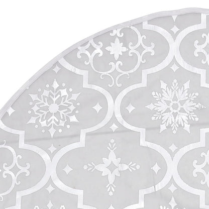 Vidaxl Falda Del Árbol De Navidad De Lujo Y Calcetín Tela Blanco 90 Cm_5