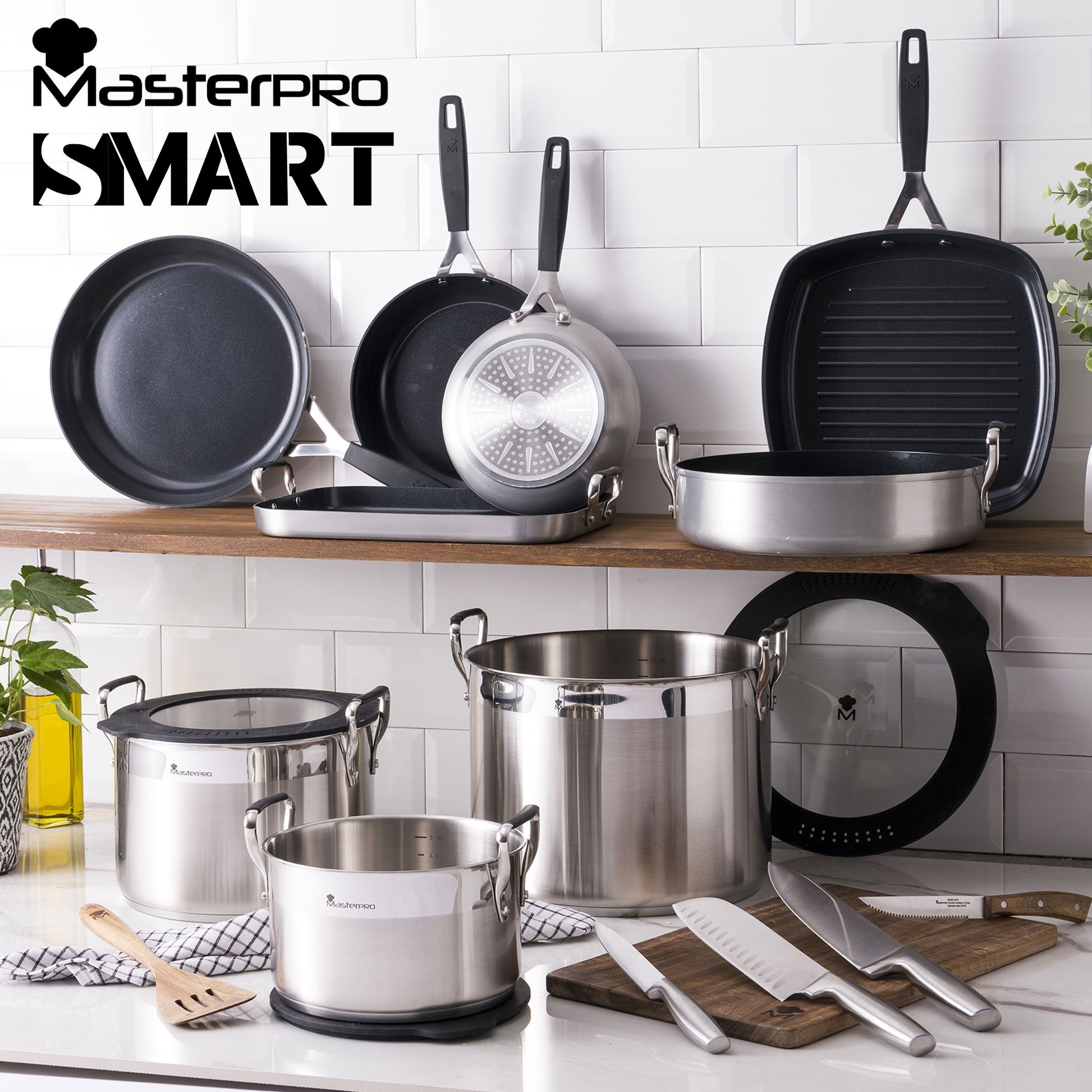 Cacerola 28cm Acero Inox Inducción C/tapa