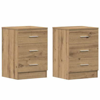 Mesitas De Noche 2 Uds Madera Roble Artisan 38x35x55 Cm_0