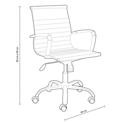 Silla De Oficina Lucy Tapizado, Blanco, 64 X 89-99 X 64cm_4