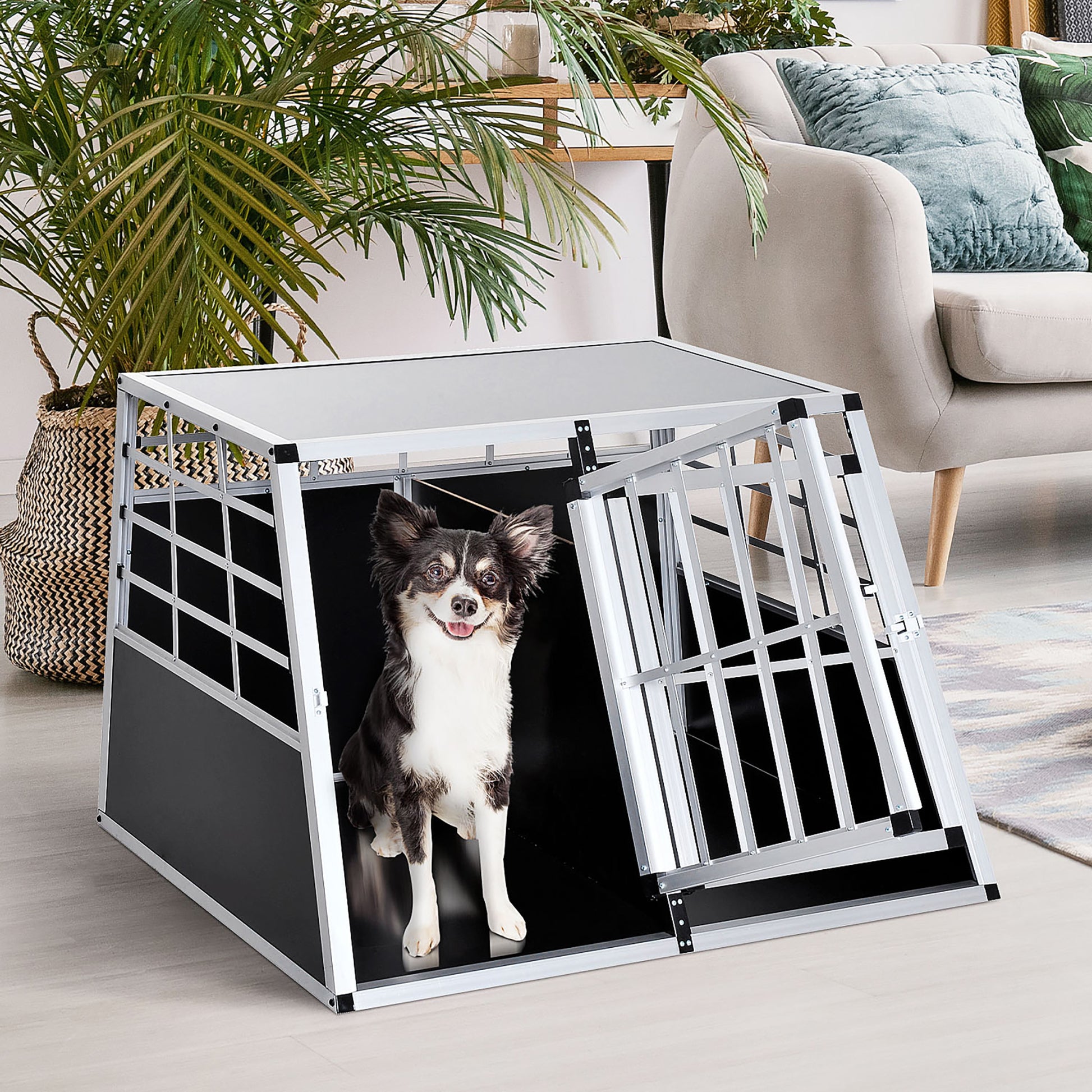 Pawhut Jaula Aluminio Para Perros Transportín Aluminio De Perro 104x91x69 Cm_1