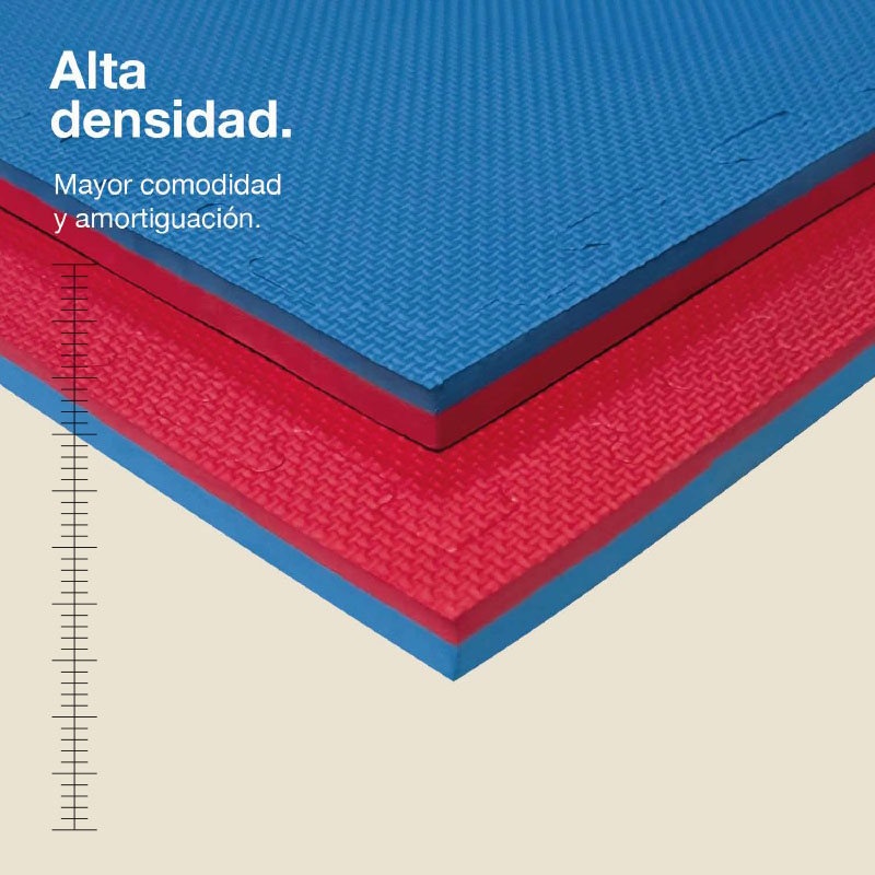 Tatami Puzzle 2cm 100x100cm – Superficie T Rojo/azul Jowy_1