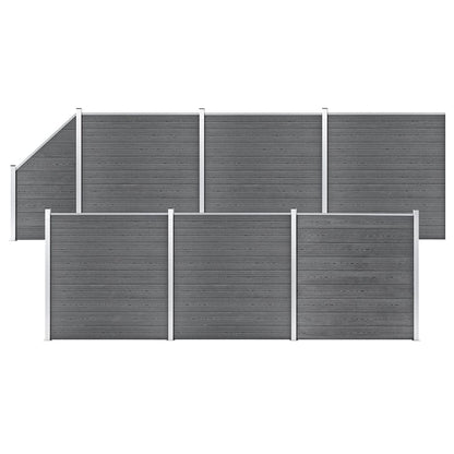 Set De Valla 6 Cuadradas + 1 Oblicua Wpc Gris 1138x186 Cm / Vetonek_0