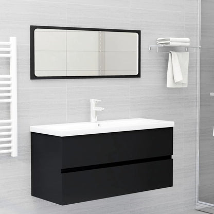 Mueble Con Lavabo Madera De Ingeniería Negro_2