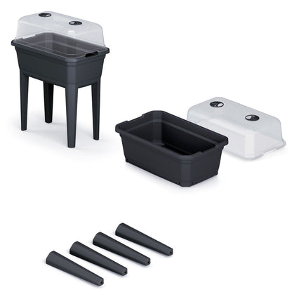 Jardinera Alta Con Cubierta Prosperplast Respana Planter Ecoline De Plastico En Color Antracita 59,6 (largo) X 36,8 (ancho) X 75,3 (alto) Cm_0