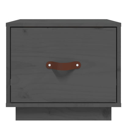 Mesitas De Noche 2 Uds Madera Maciza De Pino Gris 40x34x35 Cm_3