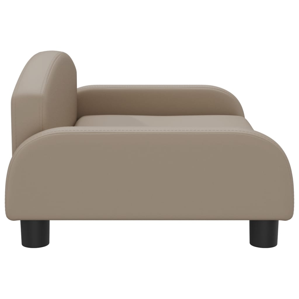 Cama Para Perros De Cuero Sintético Color Capuchino 70x45x30 Cm / Vetonek_1