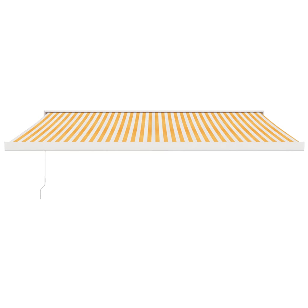 Toldo Retráctil Aluminio Y Tela Amarillo Y Blanco 4,5x3 M_2