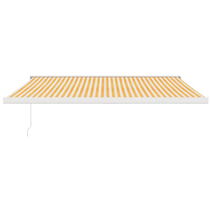 Toldo Retráctil Aluminio Y Tela Amarillo Y Blanco 4,5x3 M_2