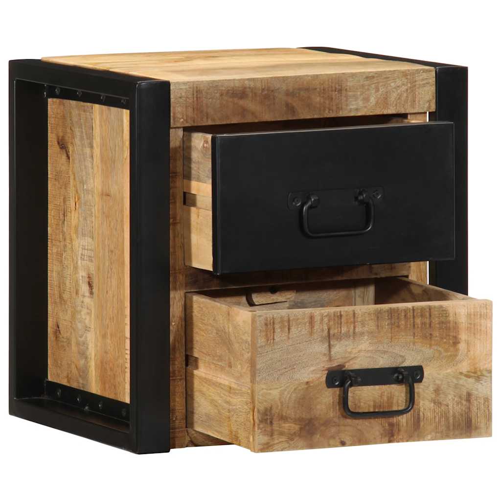 Mesita De Noche Madera Maciza De Mango 40x35x40 Cm_0