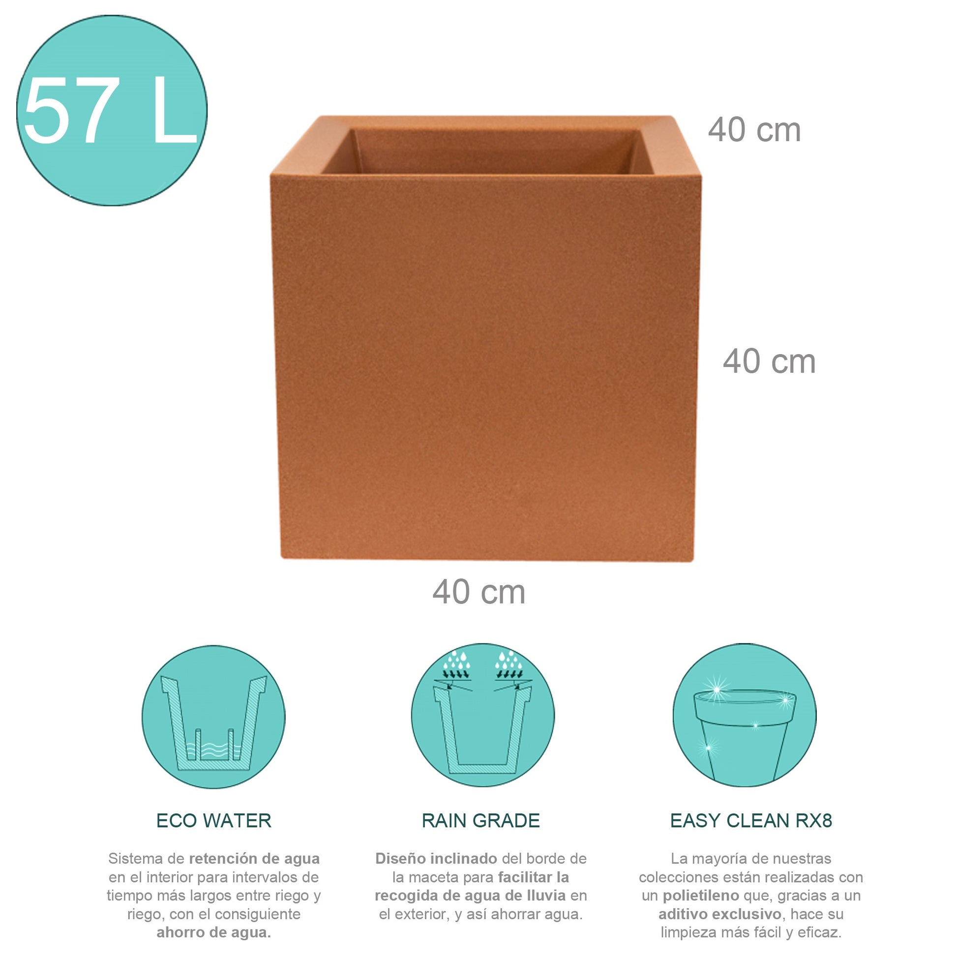 Macetero De Polietileno Terracota 40x40_1