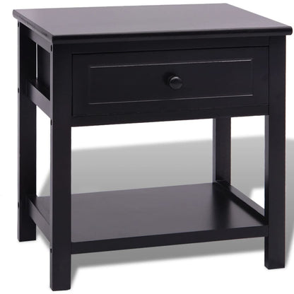 Mesita De Noche De Madera Negro_0