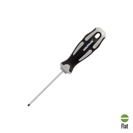 Destornillador Plano Vaciado Acero S2 Mango Tpr Bimaterial. Medida 0,5 X Ø 3,0 X 75 Mm.  Din5265_0